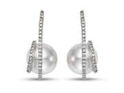 MASTOLONI 18K White Gold Pearl Ribbon Wrap Earrings